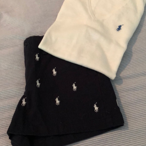 Ralph Lauren Pants - Ralph Lauren Navy and White polo shorts-size 2